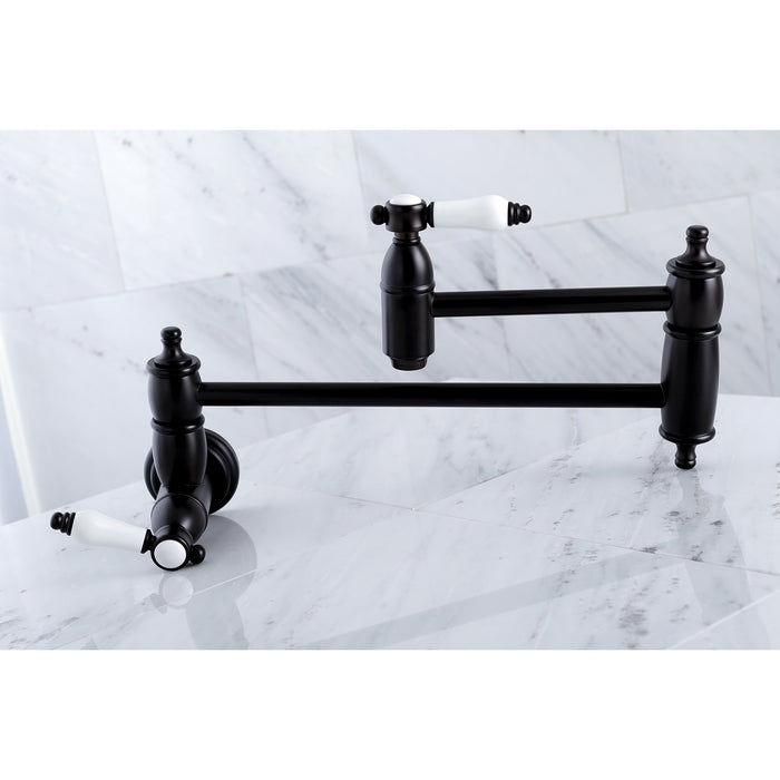 Kingston Brass KS3105BPL Bel-Air Wall Mount Pot Filler Faucet, Oil Rubbed Bronze