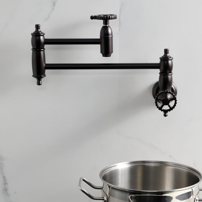 Kingston Brass KS3105CG Fuller Wall Mount Pot Filler Faucet, Oil Rubbed Bronze