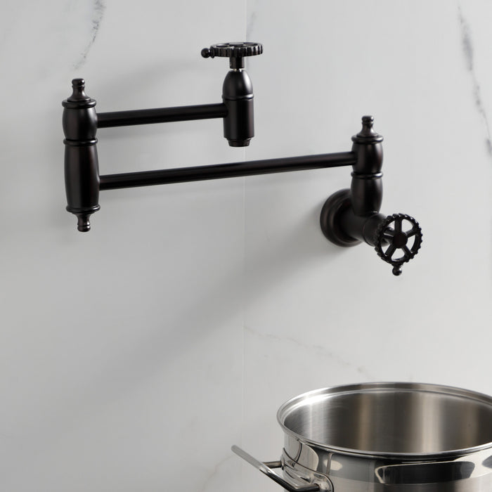 Kingston Brass KS3105CG Fuller Wall Mount Pot Filler Faucet, Oil Rubbed Bronze