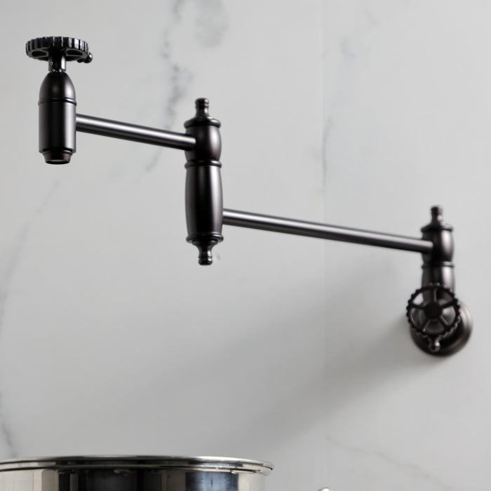 Kingston Brass KS3105CG Fuller Wall Mount Pot Filler Faucet, Oil Rubbed Bronze