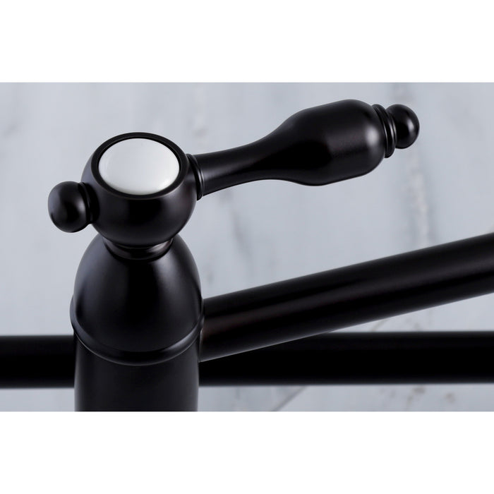 Kingston Brass KS3105TAL Tudor Wall Mount Pot Filler Faucet, Oil Rubbed Bronze