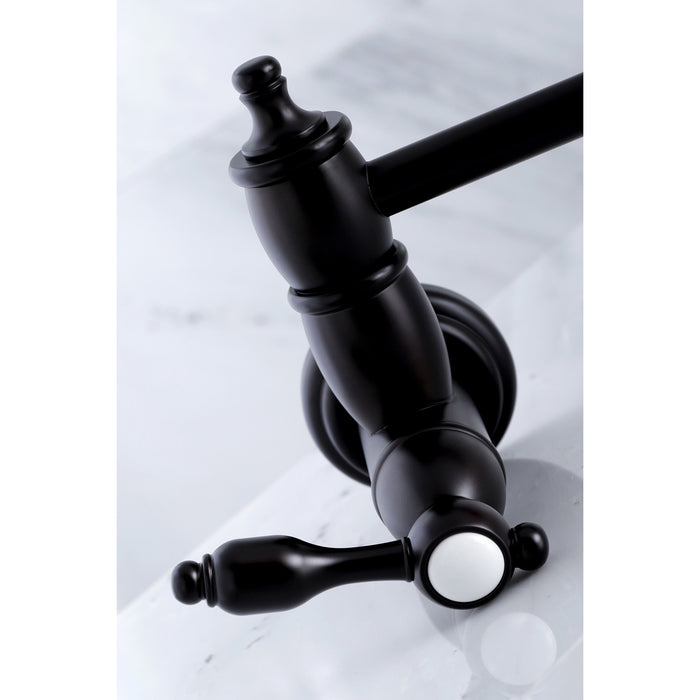 Kingston Brass KS3105TAL Tudor Wall Mount Pot Filler Faucet, Oil Rubbed Bronze