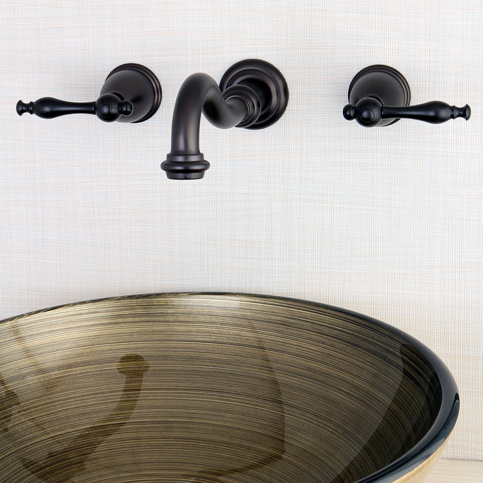 Kingston Brass KS3125NL Vintage Double-Handle Wall Mount Bathroom Faucet, Oil Rubbed Bronze