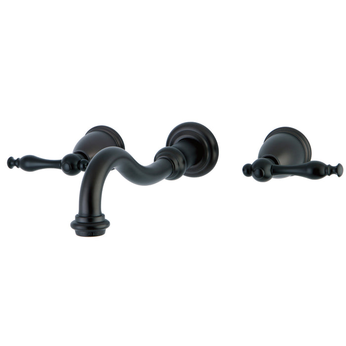 Kingston Brass KS3125NL Vintage Double-Handle Wall Mount Bathroom Faucet, Oil Rubbed Bronze