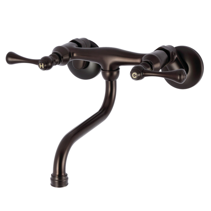 Kingston Brass KS316ORB Kingston Double-Handle Wall Mount Bathroom Faucet, Oil Rubbed Bronze