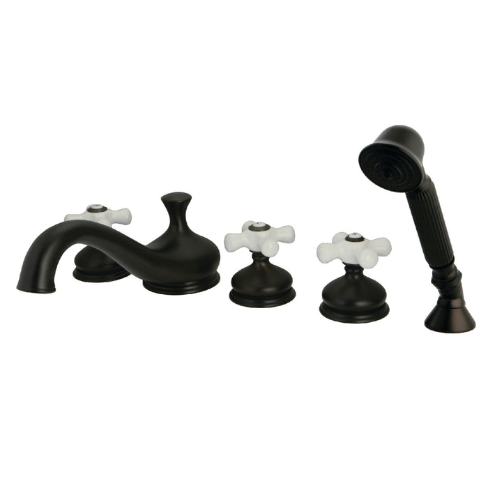 Kingston Brass KS33355PX  5-Piece Roman Tub Faucet with Hand Shower, Oil Rubbed Bronze