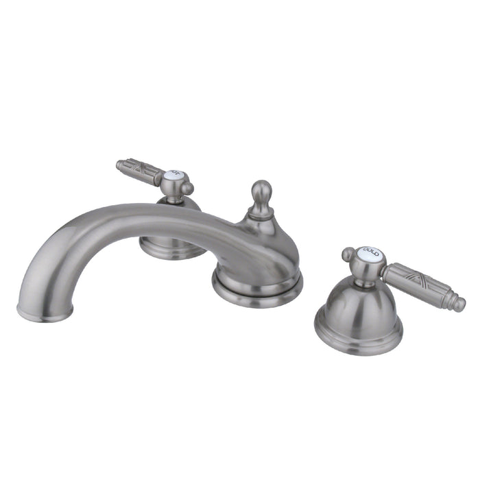 Kingston Brass KS3358GL Georgian Two-Handle Deck Mount Roman Tub Faucet, Brushed Nickel