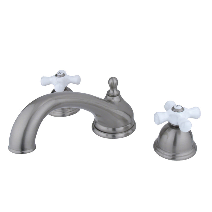Kingston Brass KS3358PX Vintage Two-Handle Deck Mount Roman Tub Faucet, Brushed Nickel