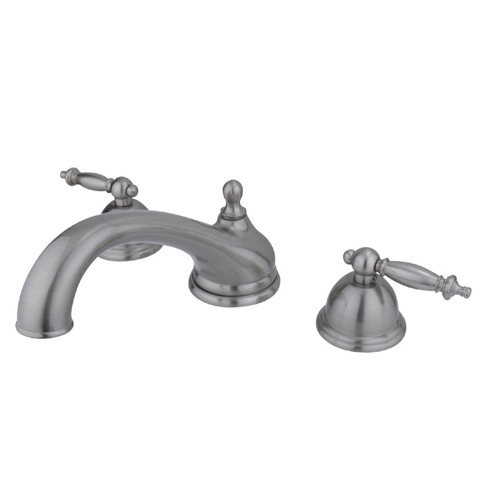 Kingston Brass KS3358TL Vintage Two-Handle Deck Mount Roman Tub Faucet, Brushed Nickel