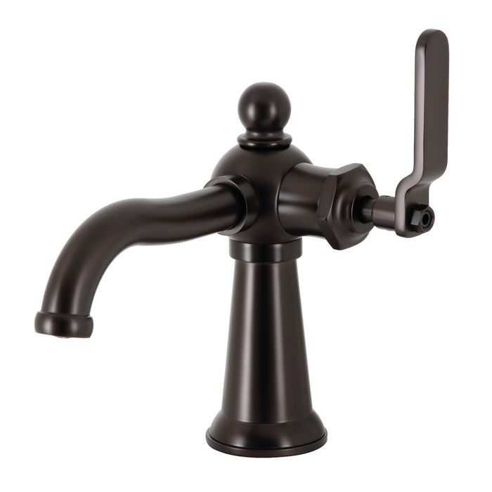 Kingston Brass KS3545KL Knight One-Handle Single-Hole Bathroom Faucet with Push Pop-Up Drain, Oil Rubbed Bronze