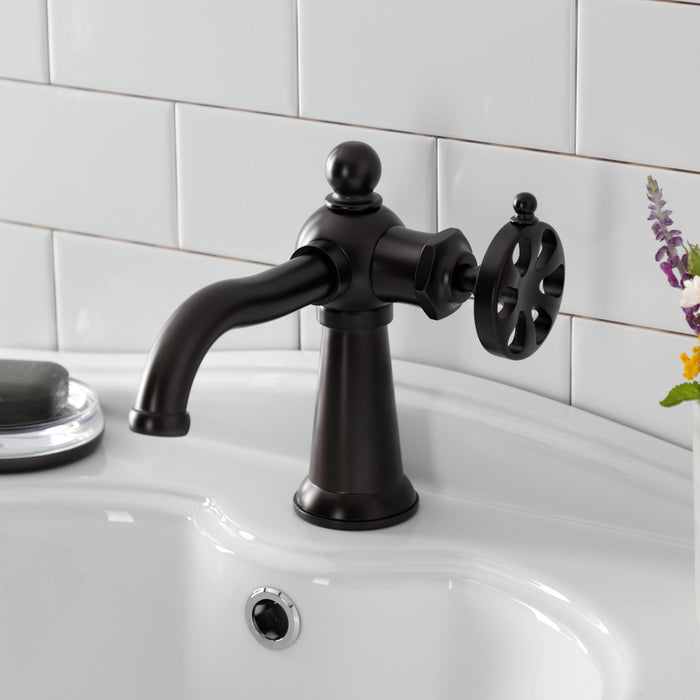 Kingston Brass KS3545RX Belknap One-Handle Single-Hole Bathroom Faucet with Push Pop-Up Drain, Oil Rubbed Bronze