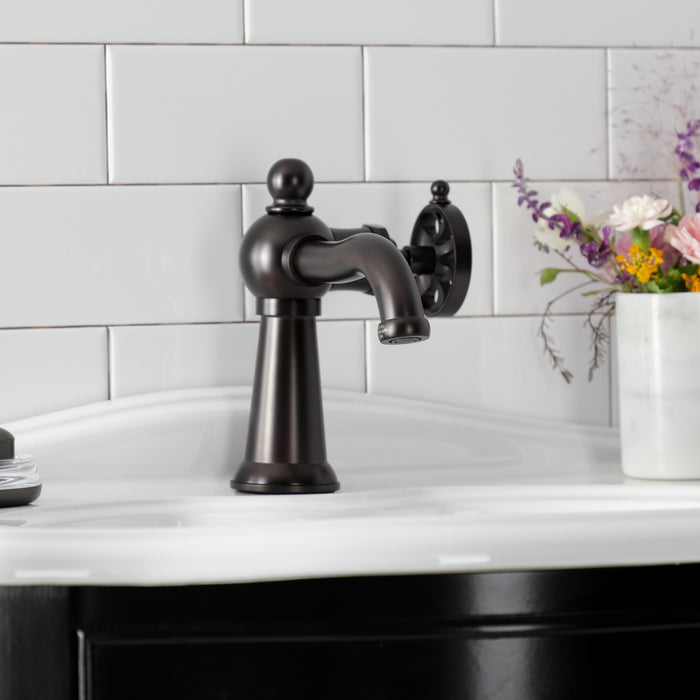 Kingston Brass KS3545RX Belknap One-Handle Single-Hole Bathroom Faucet with Push Pop-Up Drain, Oil Rubbed Bronze