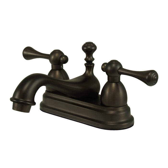 Kingston Brass KS3605BL Vintage Double-Handle 4" Centerset Bathroom Faucet with Brass Pop-Up, Oil Rubbed Bronze