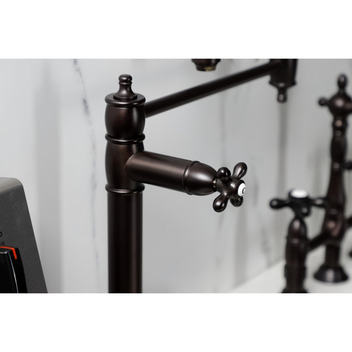 Kingston Brass KS3705AX Restoration Deck Mount Pot Filler Faucet, Oil Rubbed Bronze