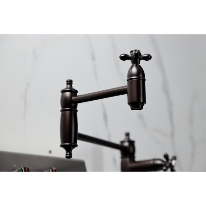 Kingston Brass KS3705AX Restoration Deck Mount Pot Filler Faucet, Oil Rubbed Bronze