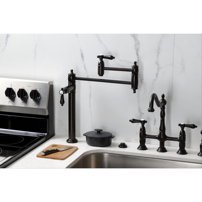 Kingston Brass KS3705BAL Heirloom Deck Mount Pot Filler Faucet, Oil Rubbed Bronze