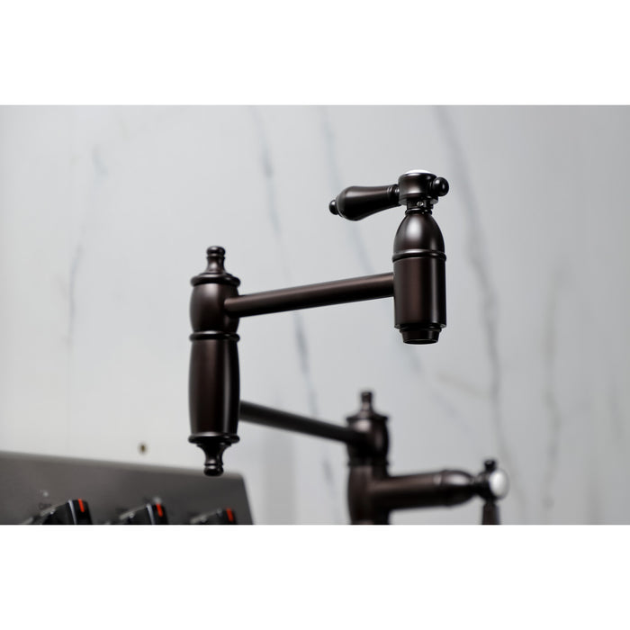 Kingston Brass KS3705BAL Heirloom Deck Mount Pot Filler Faucet, Oil Rubbed Bronze