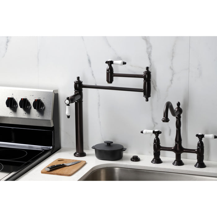 Kingston Brass KS3705BPL Bel-Air Deck Mount Pot Filler Faucet, Oil Rubbed Bronze
