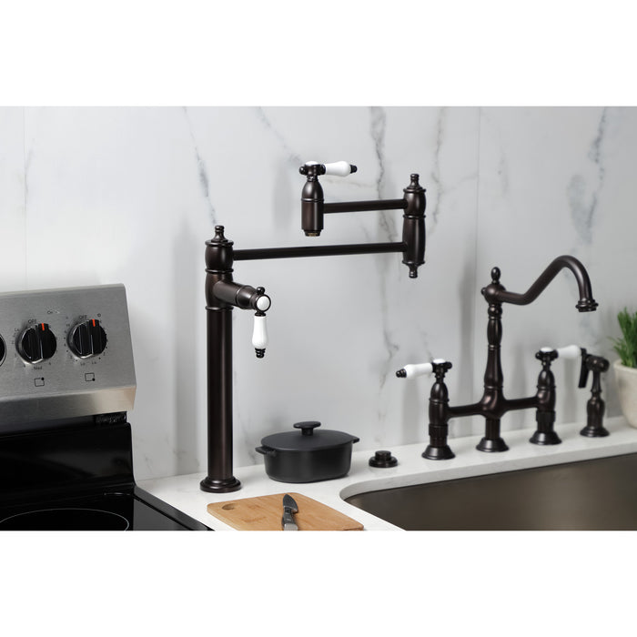 Kingston Brass KS3705BPL Bel-Air Deck Mount Pot Filler Faucet, Oil Rubbed Bronze