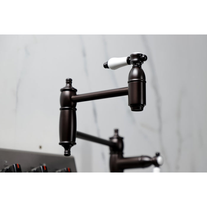 Kingston Brass KS3705BPL Bel-Air Deck Mount Pot Filler Faucet, Oil Rubbed Bronze