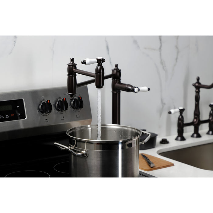 Kingston Brass KS3705BPL Bel-Air Deck Mount Pot Filler Faucet, Oil Rubbed Bronze