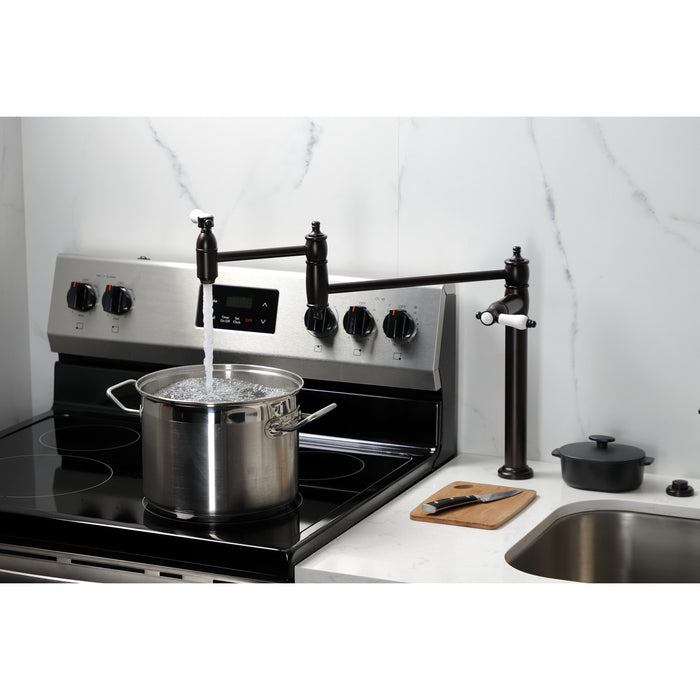 Kingston Brass KS3705BPL Bel-Air Deck Mount Pot Filler Faucet, Oil Rubbed Bronze