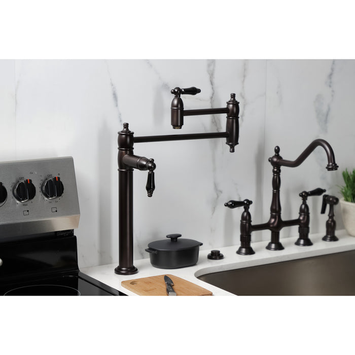 Kingston Brass KS3705PKL Duchess Deck Mount Pot Filler Faucet, Oil Rubbed Bronze