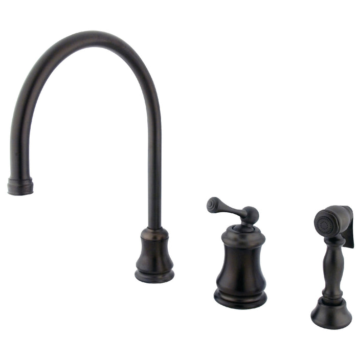 Kingston Brass KS3815BLBS Widespread Kitchen Faucet, Oil Rubbed Bronze