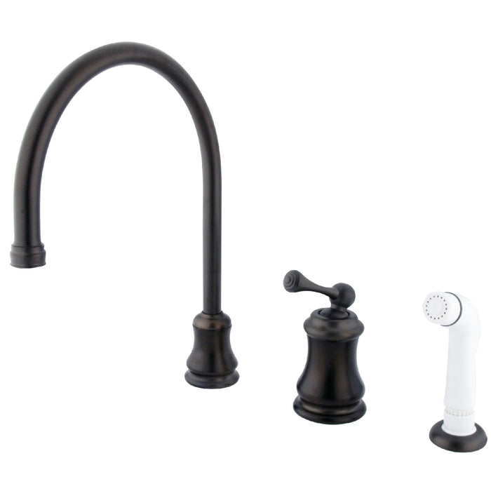 Kingston Brass KS3815BL Widespread Kitchen Faucet, Oil Rubbed Bronze