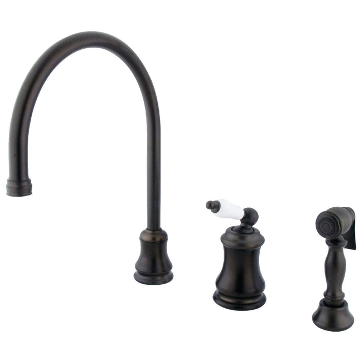 Kingston Brass KS3815PLBS Widespread Kitchen Faucet, Oil Rubbed Bronze