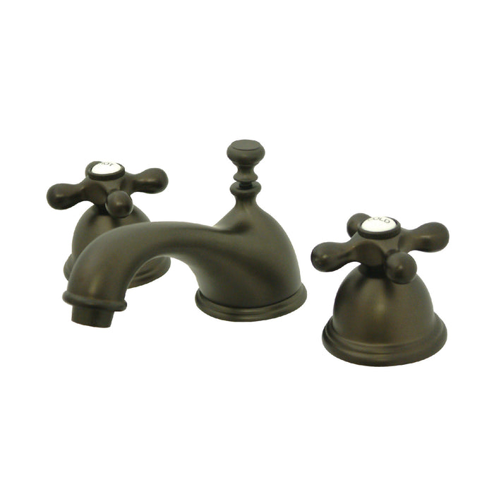 Kingston Brass KS3965AX Restoration Widespread Bathroom Faucet with Brass Pop-Up Drain, Oil Rubbed Bronze