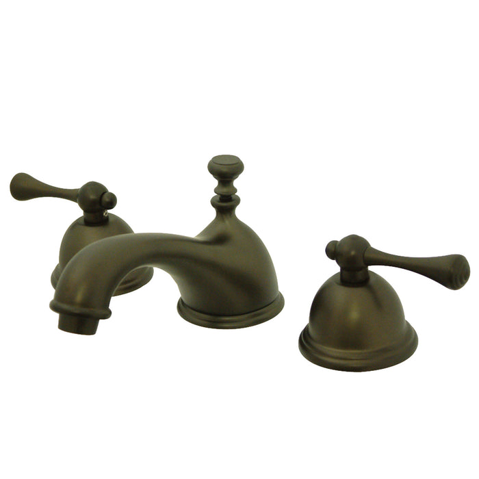 Kingston Brass KS3965BL Vintage Widespread Bathroom Faucet with Brass Pop-Up Drain, Oil Rubbed Bronze