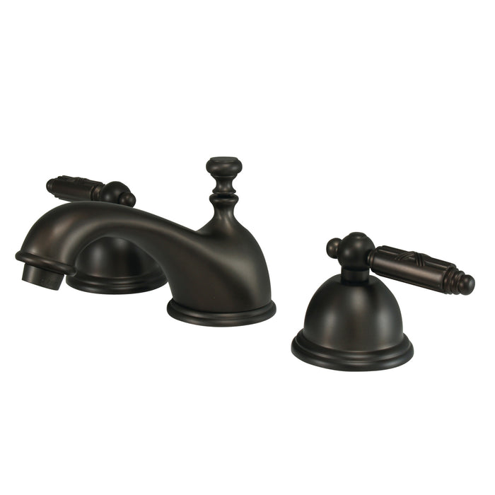 Kingston Brass KS3965GL Georgian Widespread Bathroom Faucet with Brass Pop-Up Drain, Oil Rubbed Bronze