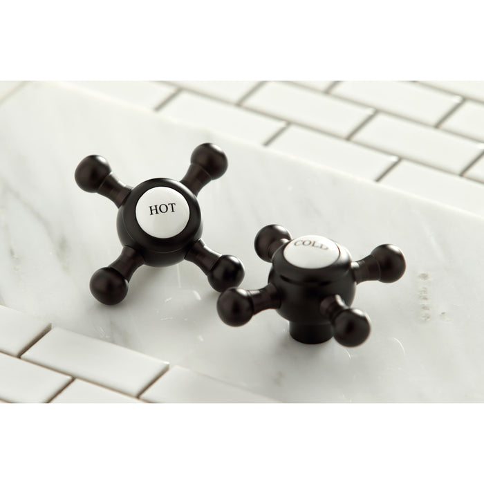 Kingston Brass KS4025BX Metropolitan Two-Handle Wall Mount Tub Faucet, Oil Rubbed Bronze