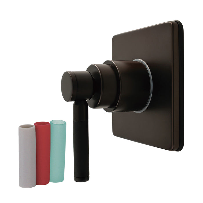 Kingston Brass KS4045DKL Kaiser Single-Handle Six-Way Diverter Valve with Square Trim Kit, Oil Rubbed Bronze