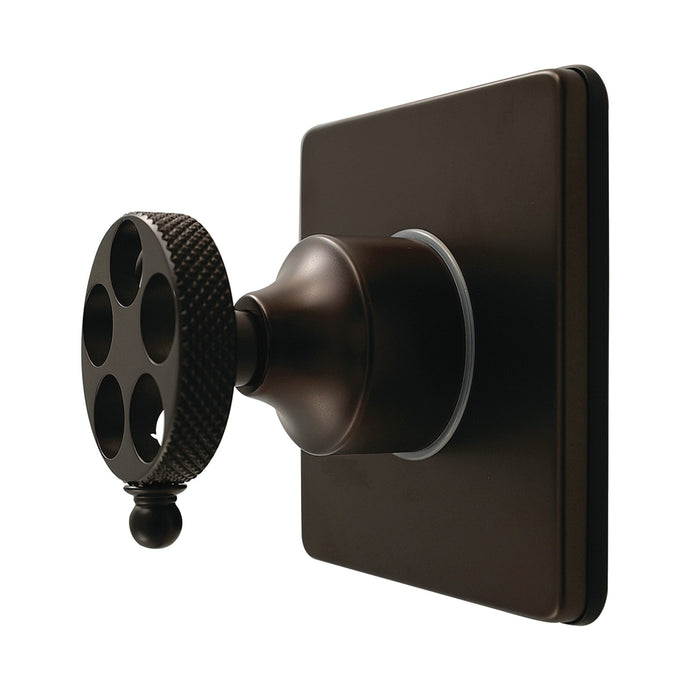 Kingston Brass KS4045RKX Webb Single-Handle Six-Way Diverter Valve with Knurled Handle and Square Trim Kit, Oil Rubbed Bronze