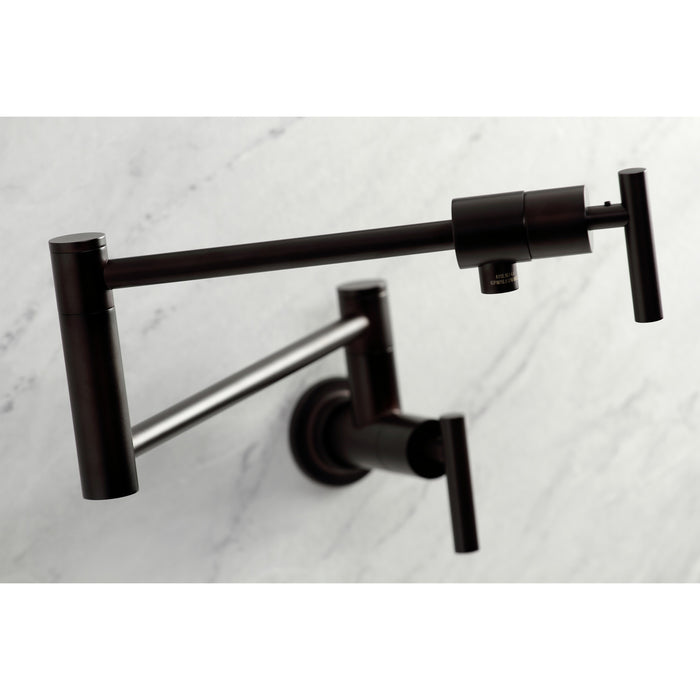 Kingston Brass KS4105CML Manhattan Wall Mount Pot Filler Faucet, Oil Rubbed Bronze