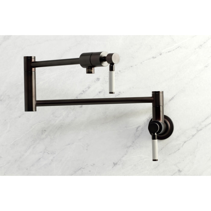Kingston Brass KS4105DKL Kaiser Wall Mount Pot Filler Faucet, Oil Rubbed Bronze