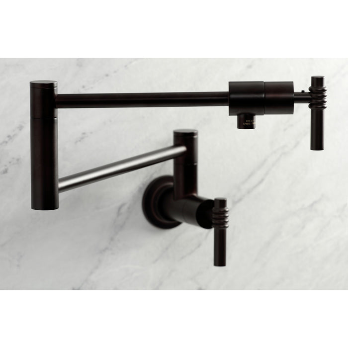 Kingston Brass KS4105ML Milano Wall Mount Pot Filler Faucet, Oil Rubbed Bronze