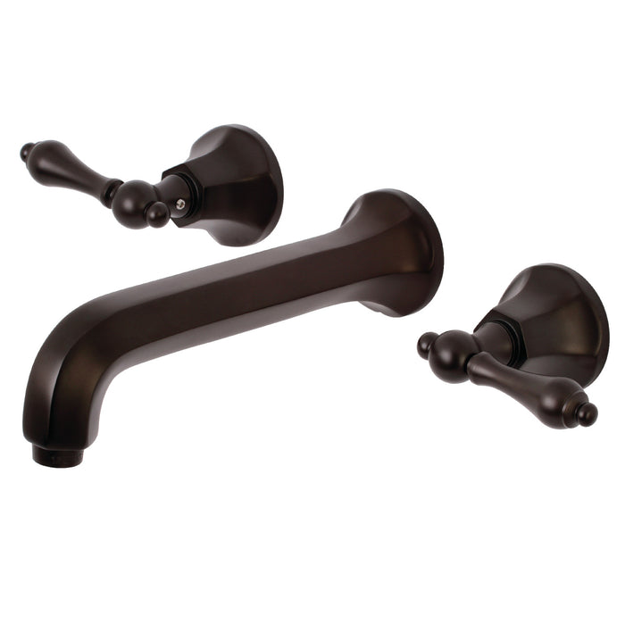 Kingston Brass KS4125AL Metropolitan Double-Handle Wall Mount Bathroom Faucet, Oil Rubbed Bronze