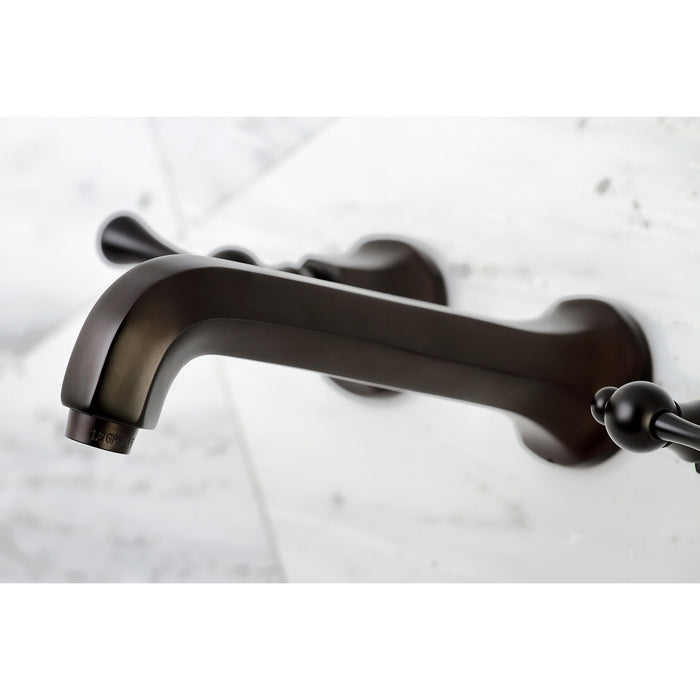 Kingston Brass KS4125BL Metropolitan Double-Handle Wall Mount Bathroom Faucet, Oil Rubbed Bronze