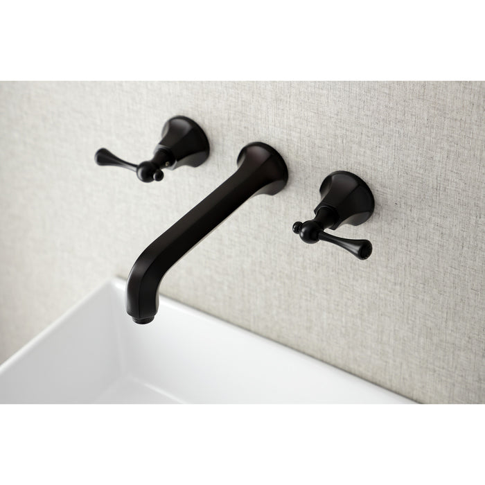 Kingston Brass KS4125BL Metropolitan Double-Handle Wall Mount Bathroom Faucet, Oil Rubbed Bronze