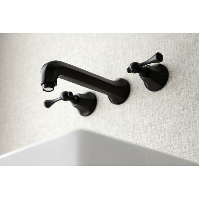 Kingston Brass KS4125BL Metropolitan Double-Handle Wall Mount Bathroom Faucet, Oil Rubbed Bronze