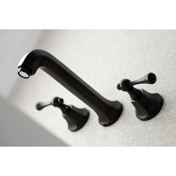 Kingston Brass KS4125BL Metropolitan Double-Handle Wall Mount Bathroom Faucet, Oil Rubbed Bronze