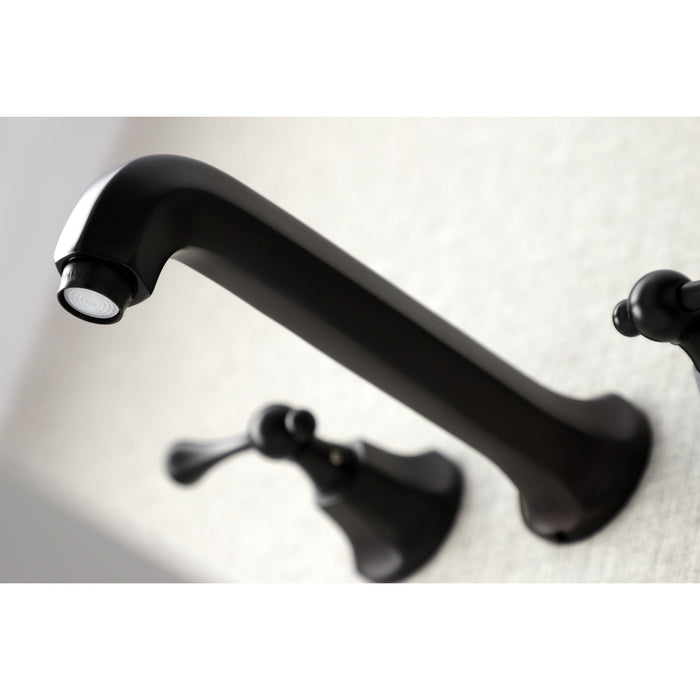 Kingston Brass KS4125BL Metropolitan Double-Handle Wall Mount Bathroom Faucet, Oil Rubbed Bronze