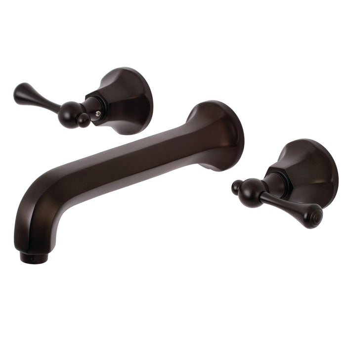 Kingston Brass KS4125BL Metropolitan Double-Handle Wall Mount Bathroom Faucet, Oil Rubbed Bronze