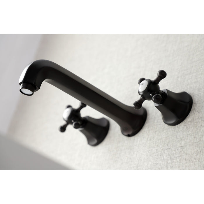 Kingston Brass KS4125BX Metropolitan Double-Handle Wall Mount Bathroom Faucet, Oil Rubbed Bronze