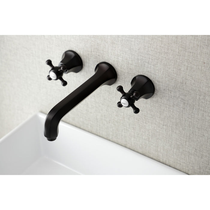 Kingston Brass KS4125BX Metropolitan Double-Handle Wall Mount Bathroom Faucet, Oil Rubbed Bronze