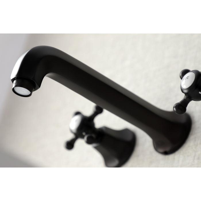 Kingston Brass KS4125BX Metropolitan Double-Handle Wall Mount Bathroom Faucet, Oil Rubbed Bronze
