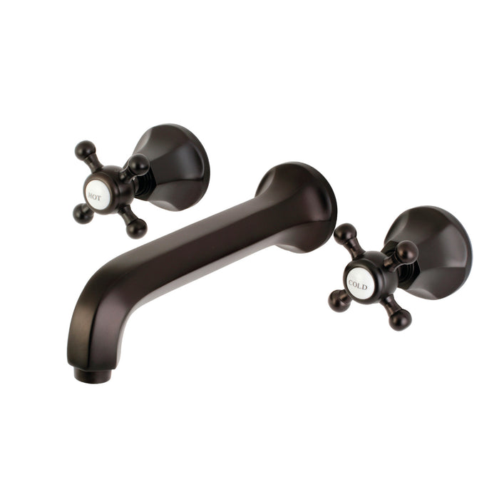 Kingston Brass KS4125BX Metropolitan Double-Handle Wall Mount Bathroom Faucet, Oil Rubbed Bronze